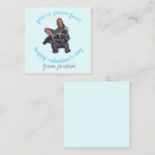 おもしろい犬バレンタインデーの名刺 ノートカード (正面/裏面)