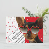 おもしろい犬バレンタインデーフラットカード シーズンカード (スタンド正面)