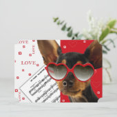 おもしろい犬バレンタインデーフラットカード シーズンカード (スタンド正面)