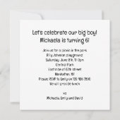 おもしろい犬バースデーカード、ゴールデンレトリバー 招待状 (裏面)