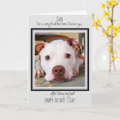 おもしろい犬パパかわいい犬フォトファーザーズデイ カード (黄色い花)