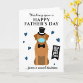 おもしろい犬パパゴールデンレトリエバーハッピーファーズデー カード (黄色い花)