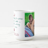 おもしろい犬パパパーソナライズされたペットフォトクリスマス コーヒーマグカップ (中央)