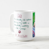 おもしろい犬パパパーソナライズされたペットフォトクリスマス コーヒーマグカップ (正面左)