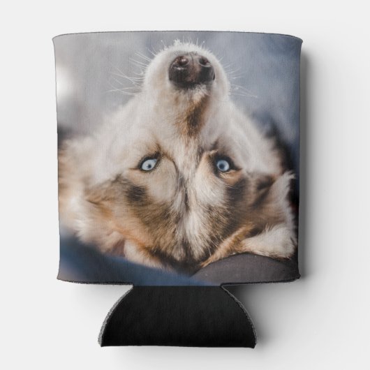 おもしろい犬パパパーソナライズされたペット写真 缶クーラー (裏面)