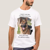 おもしろい犬パパパーソナライズされたペット写真 Tシャツ (正面)