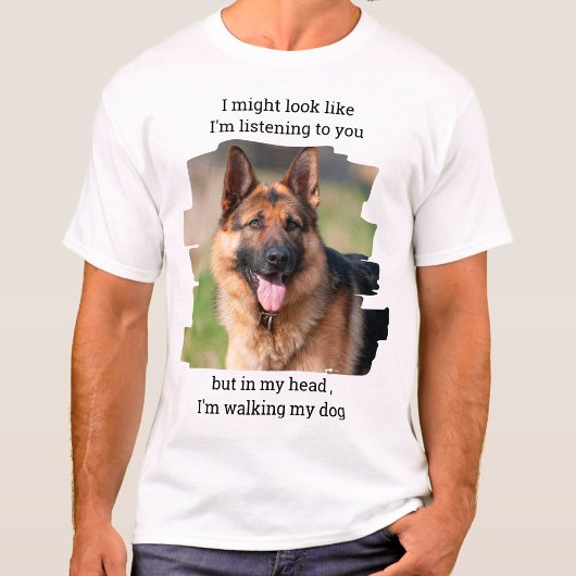 おもしろい犬パパパーソナライズされたペット写真 Tシャツ