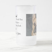 おもしろい犬パパペットフォト フロストグラスビールジョッキ (中央)