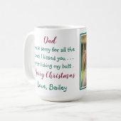 おもしろい犬パパメリークリスマスペットフォト コーヒーマグカップ (正面左)