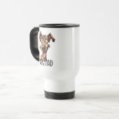 おもしろい犬パパワードアート トラベルマグ (正面左)