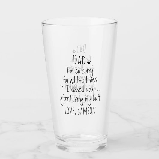 おもしろい犬パパ タンブラーグラス (正面)