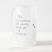 おもしろい犬パパ フロストグラスビールジョッキ (正面左)