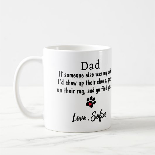 おもしろい犬パパ – 父の日ペットフォトコーヒー コーヒーマグカップ (左)