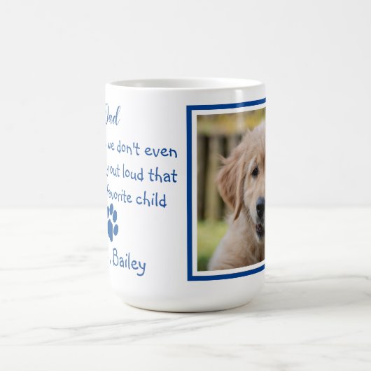 おもしろい犬パパ – 父の日 – 犬の写真ジョーク コーヒーマグカップ (中央)