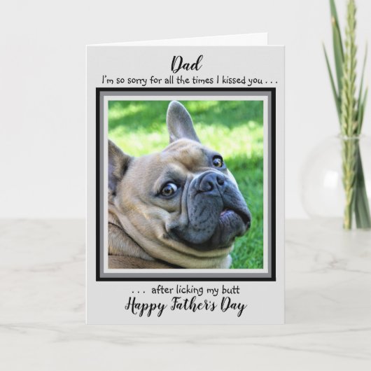 おもしろい犬パパ- Happy Father's Day - Dog Photo カード (正面)