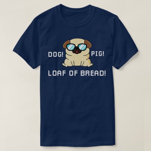 おもしろい犬パン好きのロボットと犬の豚パン Tシャツ (デザイン正面)