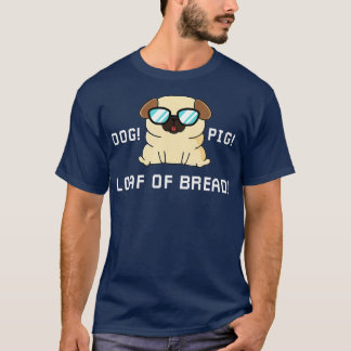おもしろい犬パン好きのロボットと犬の豚パン Tシャツ