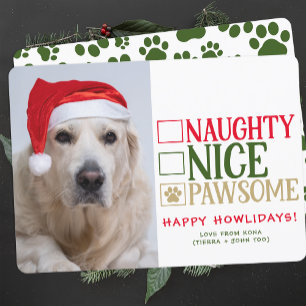 おもしろい犬パーソナライズされたクリスマスかわいい子犬の写真 シーズンカード