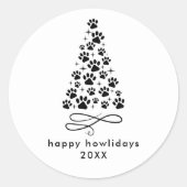 おもしろい犬パーソナライズされたクリスマスハッピーホウィルデイズ ラウンドシール (正面)