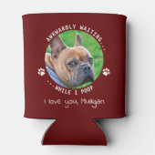 おもしろい犬パーソナライズされたパパペット写真父の日 缶クーラー (裏面)