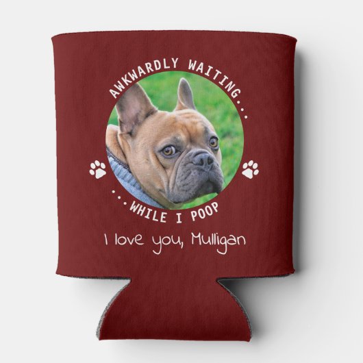 おもしろい犬パーソナライズされたパパペット写真父の日 缶クーラー (裏面)