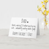 おもしろい犬パーソナライズされたパパ父の日 カード (黄色い花)