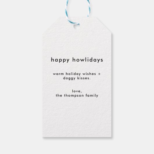 おもしろい犬パーソナライズされた写真クリスマスフォト ギフトタグ (裏面)