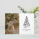 おもしろい犬パーソナライズされた写真クリスマスフォト シーズンカード (スタンド正面)