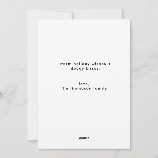おもしろい犬パーソナライズされた写真クリスマスフォト シーズンカード (裏面)
