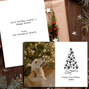 おもしろい犬パーソナライズされた写真クリスマスフォト シーズンカード