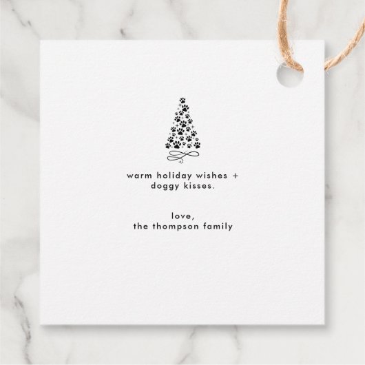 おもしろい犬パーソナライズされた写真クリスマスフォト フェイバータグ (裏面)