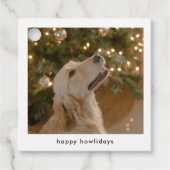 おもしろい犬パーソナライズされた写真クリスマスフォト フェイバータグ (正面)