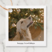 おもしろい犬パーソナライズされた写真クリスマスフォト フェイバータグ (正面)