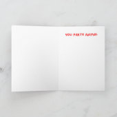 おもしろい犬パーティー動物ハッピーバースデー カード (内部)