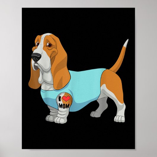 おもしろい犬ビーグルI愛ママTattooギフトティー ポスター (正面)