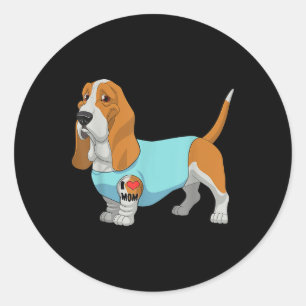 おもしろい犬ビーグルI愛ママTattooギフトティー ラウンドシール