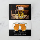 おもしろい犬ビール誕生日グリーティングカード カード (内部)