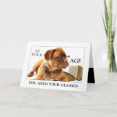 おもしろい犬ビール誕生日グリーティングカード カード (正面)