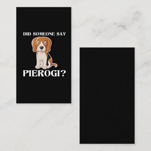 おもしろい犬ピエロギポーランドフードポーランドキュイジーン 名刺 (正面/裏面)