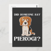 おもしろい犬ピエロージポーランドフードポーランドキュイジーヌ ポストカード (正面/裏面)