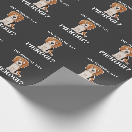 おもしろい犬ピエロージポーランドフードポーランドキュイジーヌ ラッピングペーパー (角)