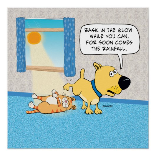 おもしろい犬ピオンキャットポスター ポスター (正面)