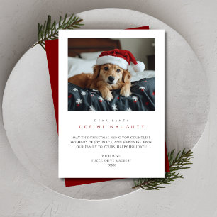 おもしろい犬フォトクリスマスデザイいけなン赤ペット シーズンカード