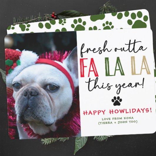おもしろい犬フォトクリスマス写真カスタムユーモアのある シーズンカード