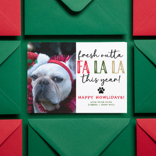 おもしろい犬フォトクリスマス写真カスタムユーモアのある シーズンカード