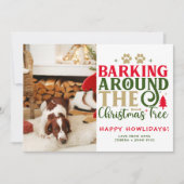 おもしろい犬フォトクリスマス写真 パーソナライズされた シーズンカード (正面)