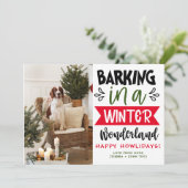 おもしろい犬フォトクリスマス写真 パーソナライズされた シーズンカード (スタンド正面)