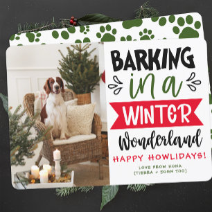 おもしろい犬フォトクリスマス写真 パーソナライズされた シーズンカード