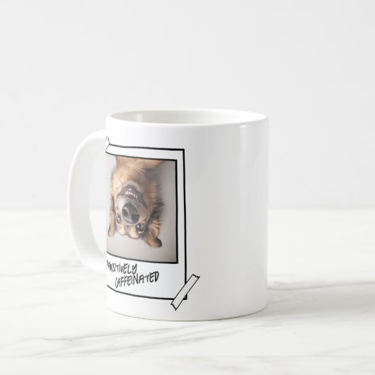 おもしろい犬フォトコーヒーマグのパウィースティックにカフェイン入り コーヒーマグカップ (正面左)