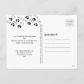 おもしろい犬フォトスノーイヤッピー シーズンポストカード (裏面)